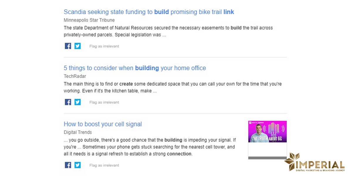 GoogleAlerts برای لینک سازی